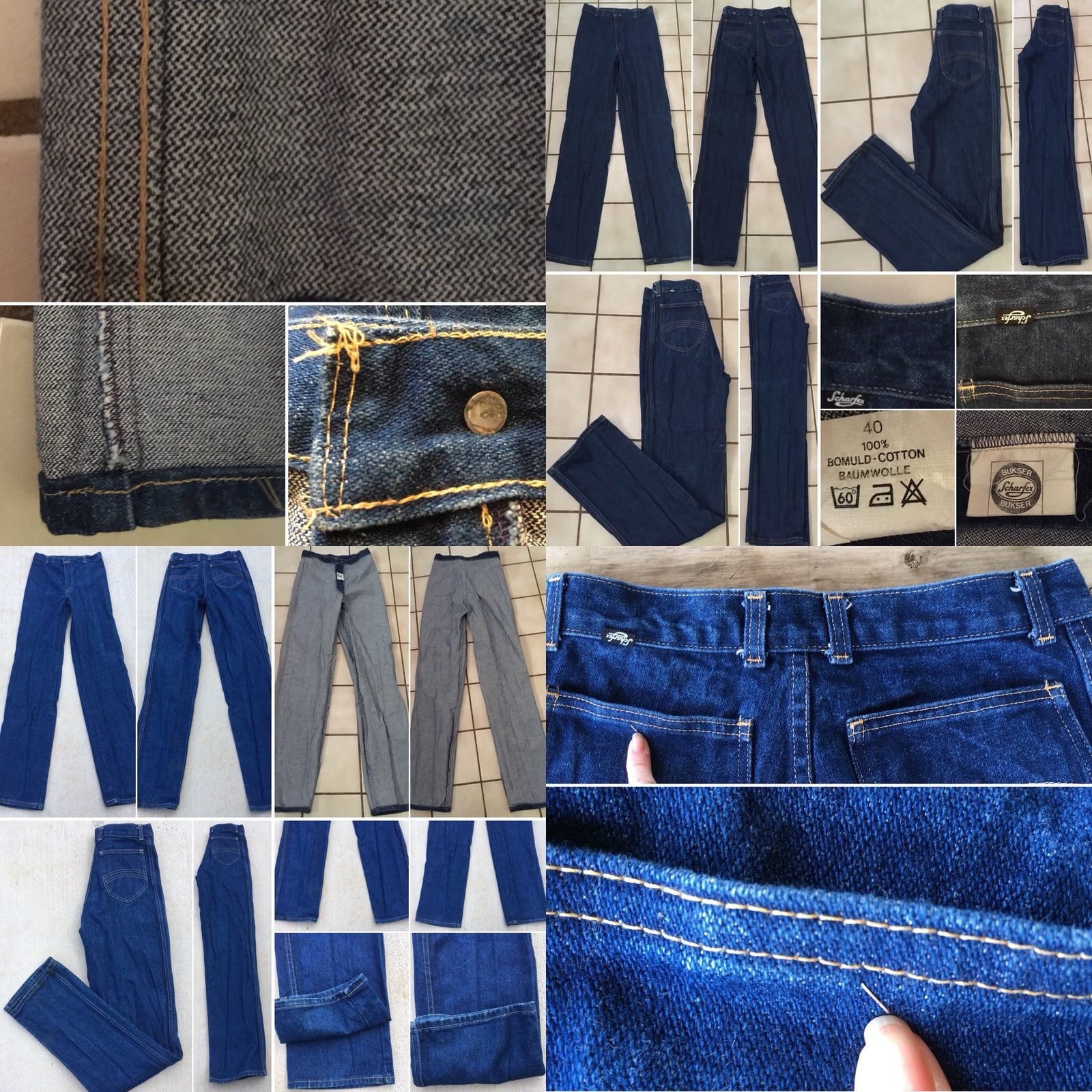 Vintage VINTAGE Scharfex Jeans High Waist 70s 1980s 29 in Waist Denim Blue 1970s 1980s Hippy Mens Womens Boys Girls Jeans Sharfex Size 29" - 8 Thumbnail