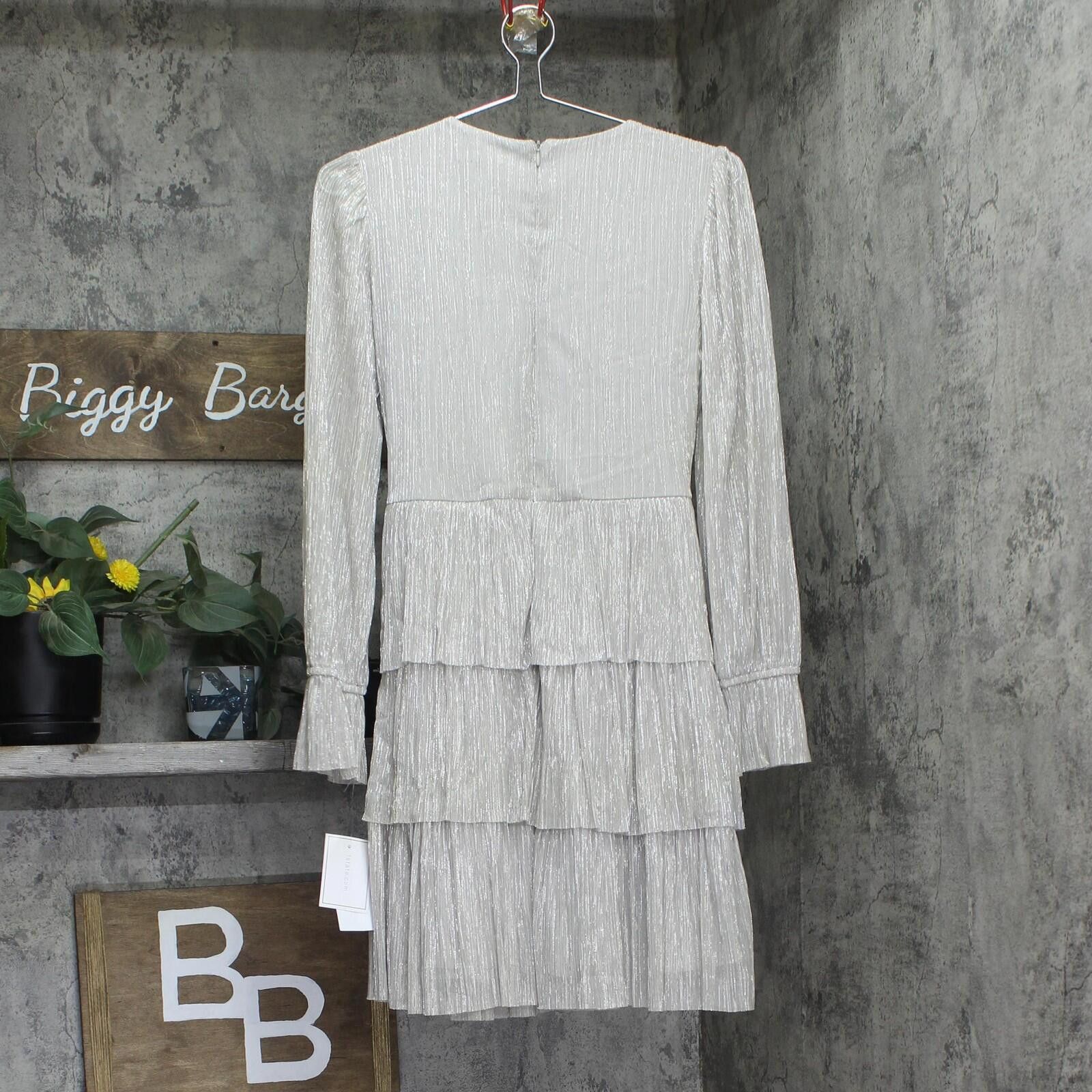 Other Nwt 1. State Tiered V-neck Dress Silver Gray / Gold Xs Size XS / US 0-2 / IT 36-38 - 2 Thumbnail