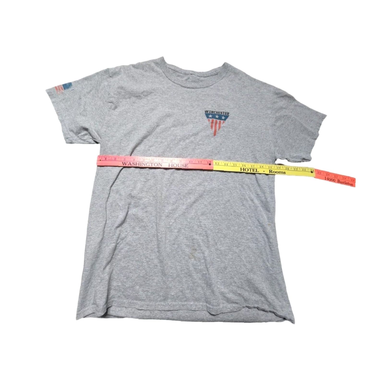 Vintage VINTAGE Mens L WINCHESTER Guns American Legend Flag T Shirt Distressed Double Sided Size US L / EU 52-54 / 3 - 2 Thumbnail