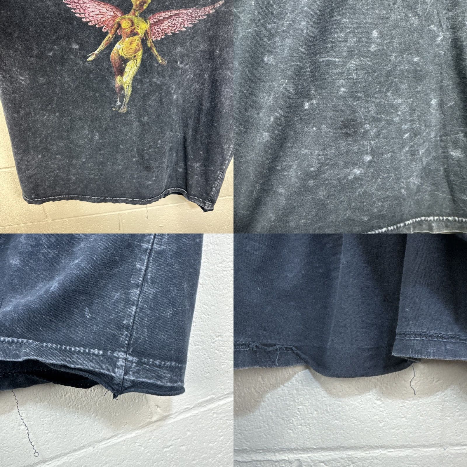 Vintage Vintage Nirvana T Shirt Black Large Acid Wash Faded In Utero Spellout Graphic Print Crew Neck Short Sleeve Logo Accent Men Size US L / EU 52-54 / 3 - 8 Thumbnail