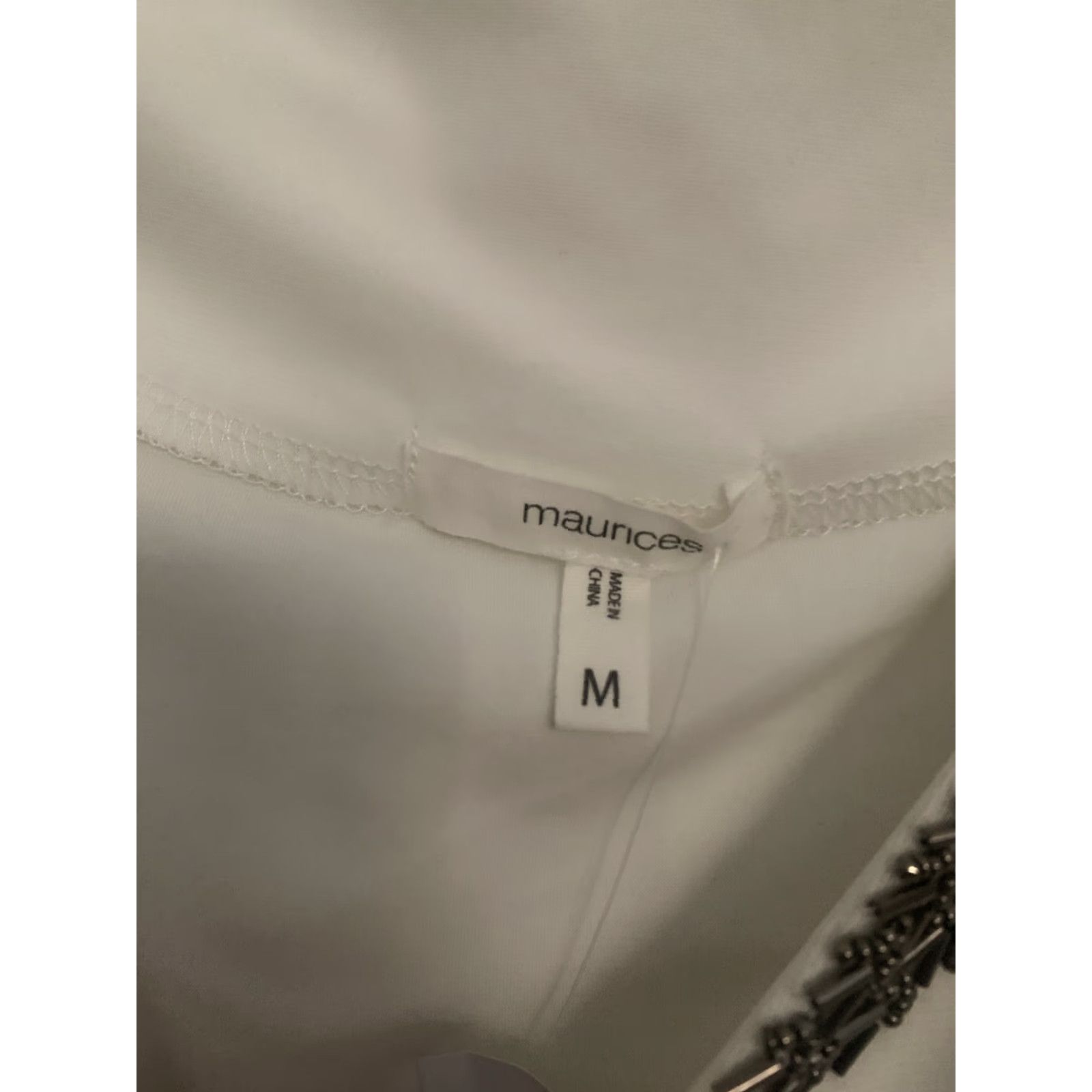Vintage MAURICES Shirt Women White Size M NWT Jersey Knit Short Sleeve Scoop Neck Blouse Size M / US 6-8 / IT 42-44 - 3 Thumbnail