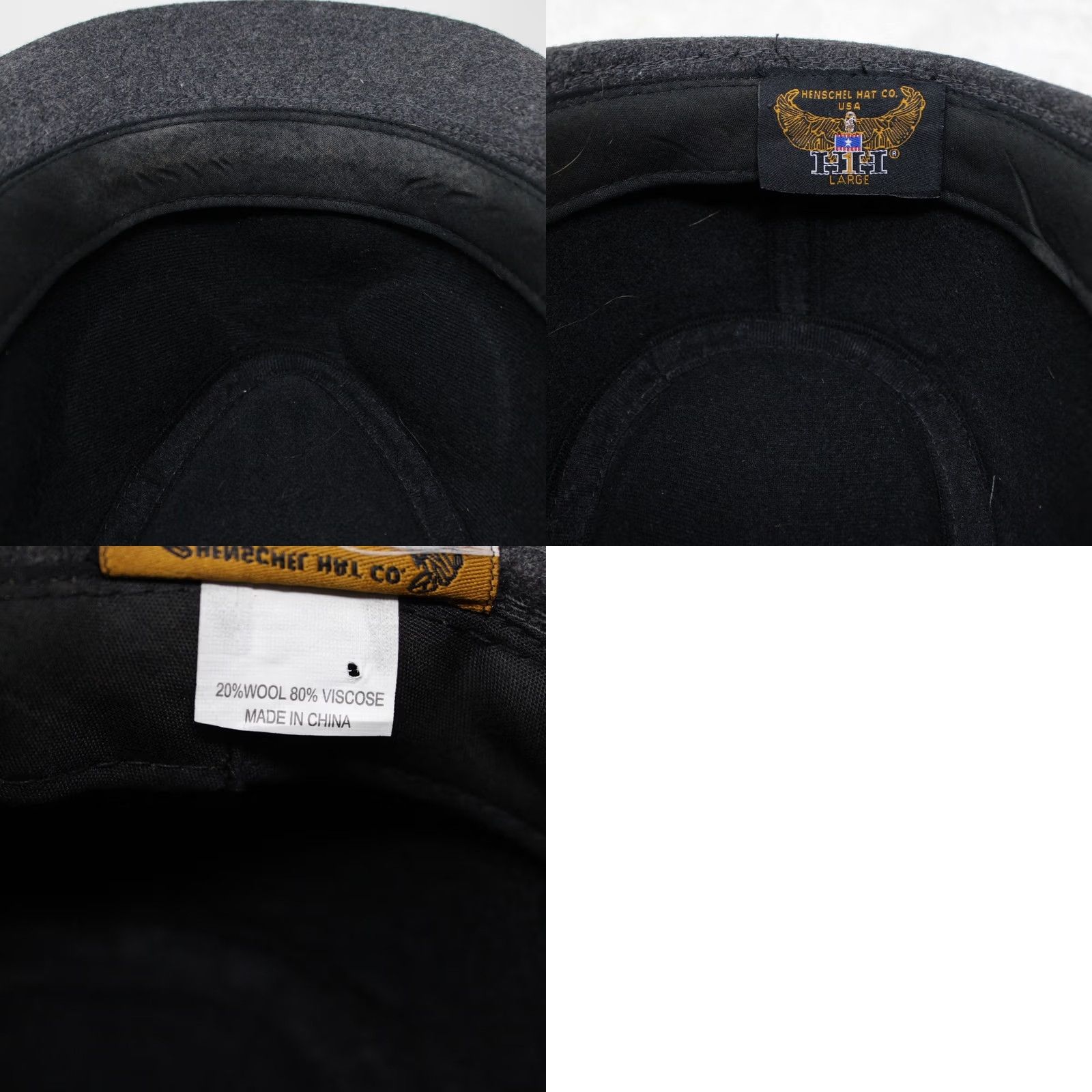 Vintage Henschel Fedora Hat Mens Large Gray Viscose/Wool Blend Cap Size ONE SIZE - 8 Thumbnail