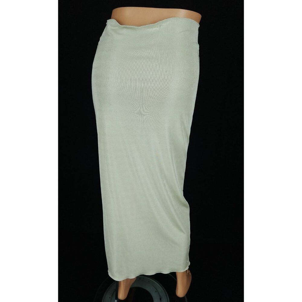 TYRELL Tyrell Stretch Jersey Maxi Skirt Size XL Green SSENSE Size 38" / US 16 / IT 52 - 6 Thumbnail