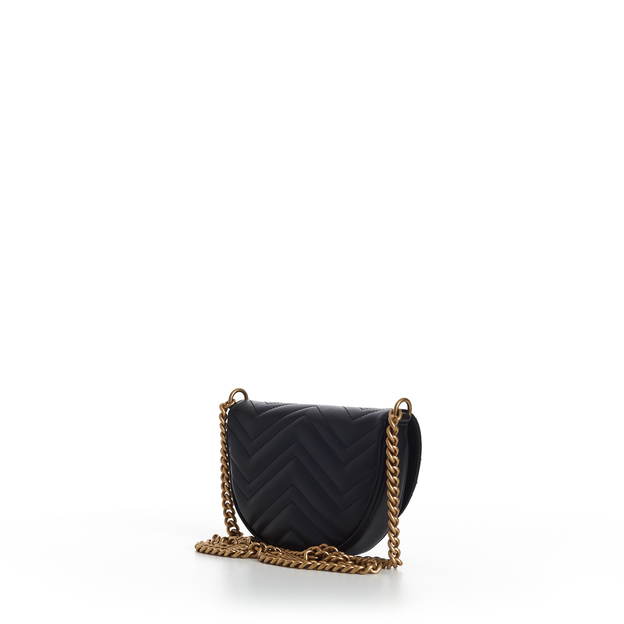 Gucci GG Marmont Matelassé Chain Mini Bag In Black Leather Size ONE SIZE - 6 Thumbnail