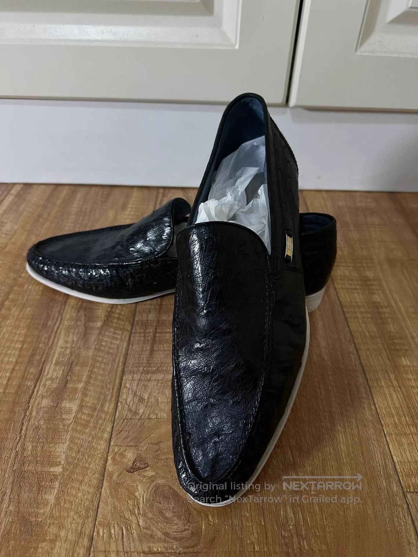 Zilli Black Textured Slip-On Shoes Size 10. Size US 10 / EU 43 - 1 Thumbnail