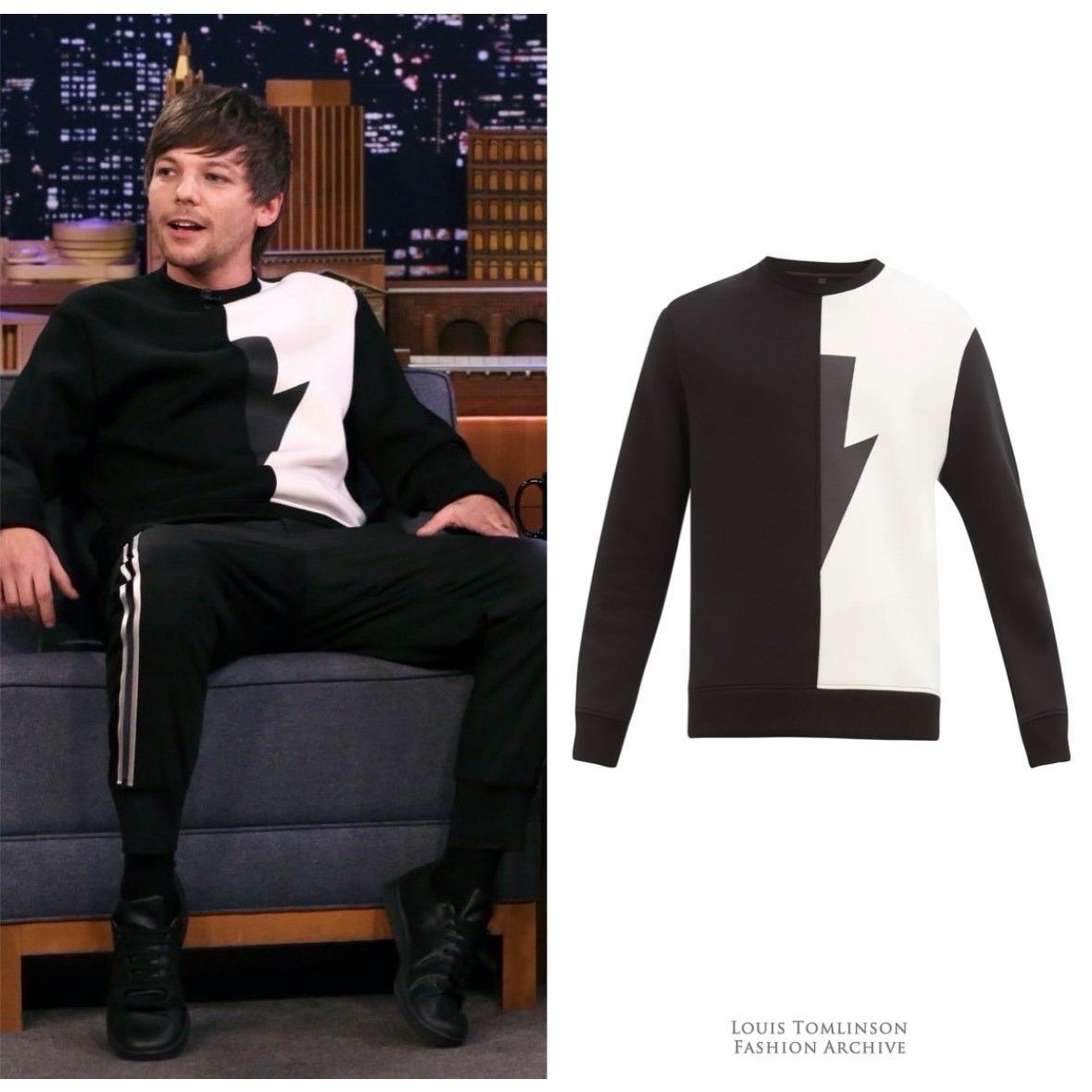 Neil Barrett Neil Barrett men’s sweater black/off-white lightning bolt L Size US L / EU 52-54 / 3 - 5 Thumbnail
