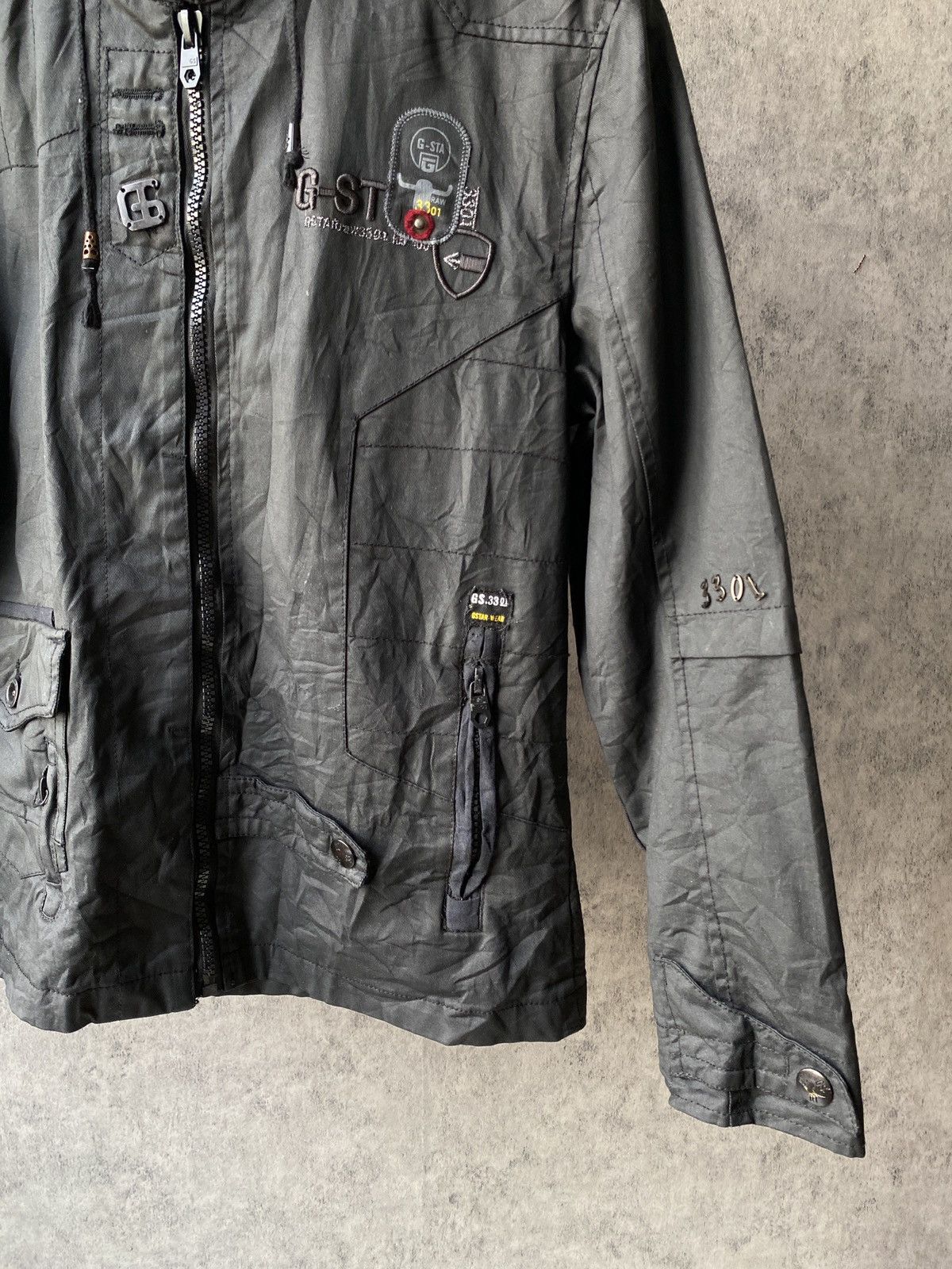 Japanese Brand G Star 3301 Waxed Hoodie Jacket Size US L / EU 52-54 / 3 - 5 Thumbnail
