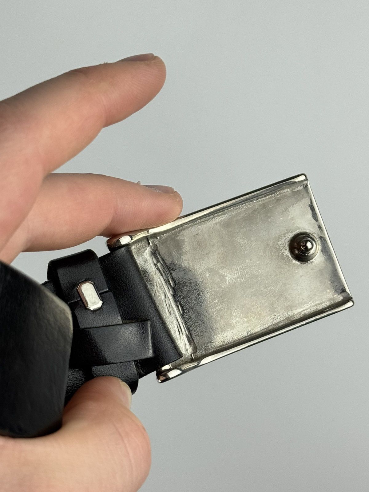 Bogner Bogner Jeans Black Leather Belt Mens Metal Genuine Leather Size ONE SIZE - 3 Thumbnail
