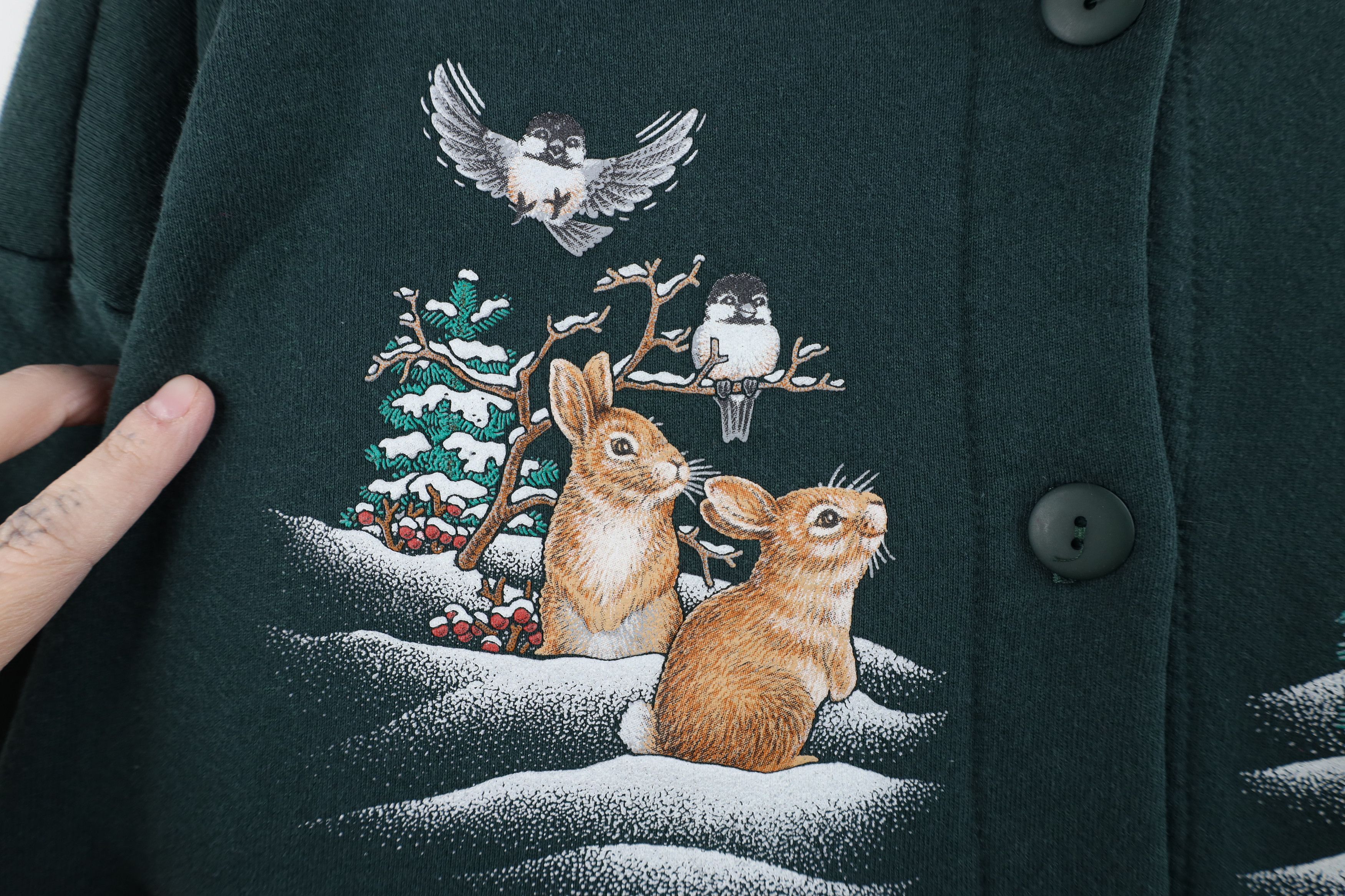 Vintage Vintage 90s Streetwear Nature Rabbit Cardigan Sweatshirt USA Size L / US 10 / IT 46 - 5 Thumbnail