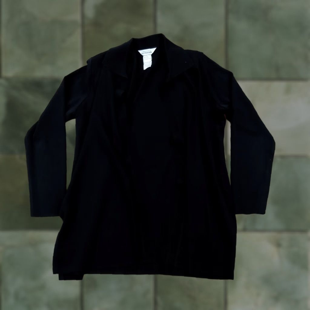 Vintage Exclusively Misook Open Front Knit Flowy Cardigan Sweater Womens Large Black Size L / US 10 / IT 46 - 1 Thumbnail