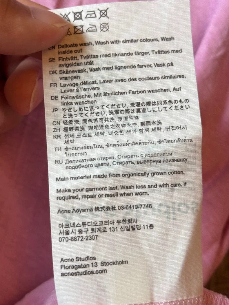 Acne Studios Acne Studios Dirty pink letter short-sleeved shirt Size US XS / EU 42 / 0 - 6 Thumbnail