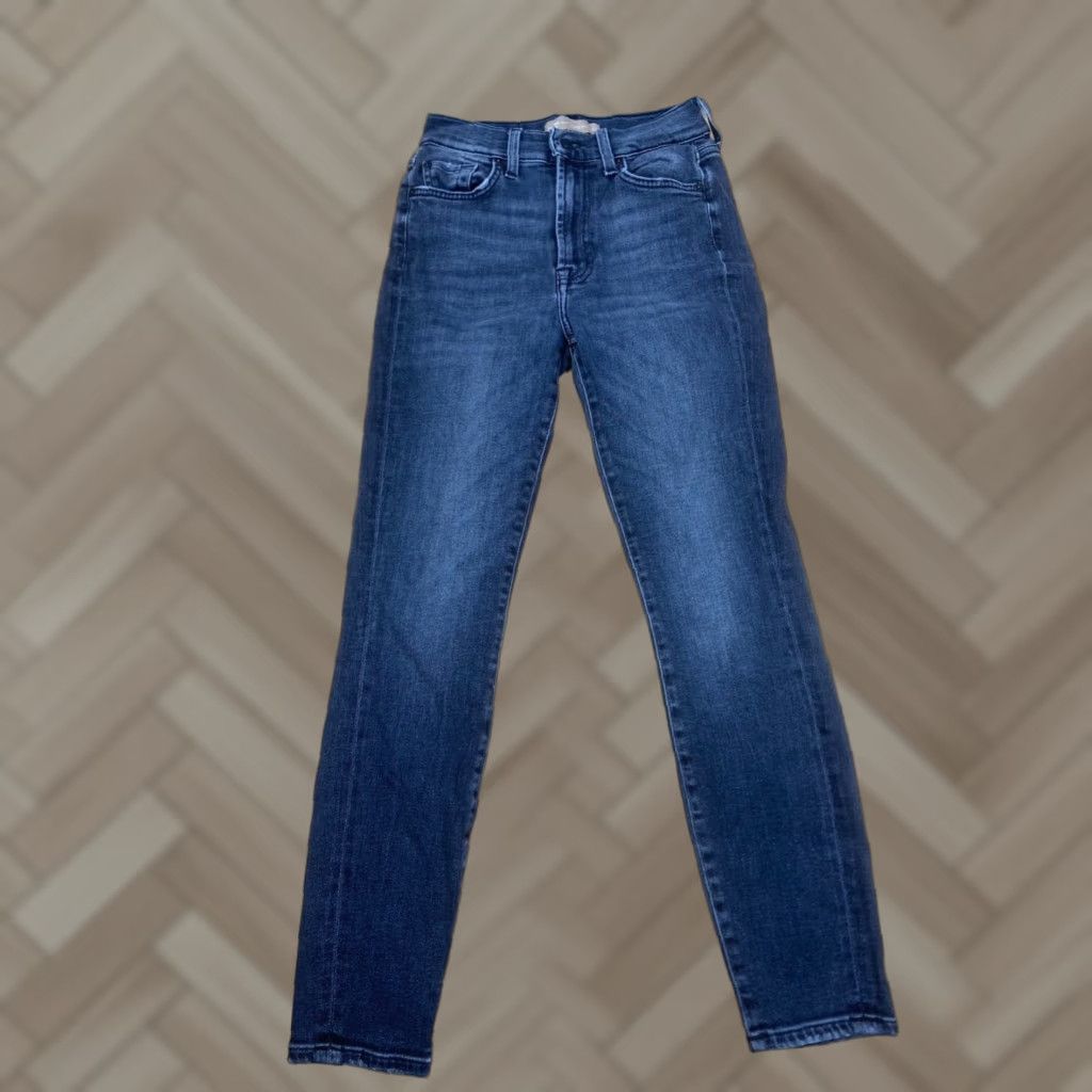 7 For All Mankind VINTAGE 7 For All Mankind Josefina Jeans Womens Slim Skinny Black 25 Denim Dark Casual Size 42" / US 20 - 1 Thumbnail