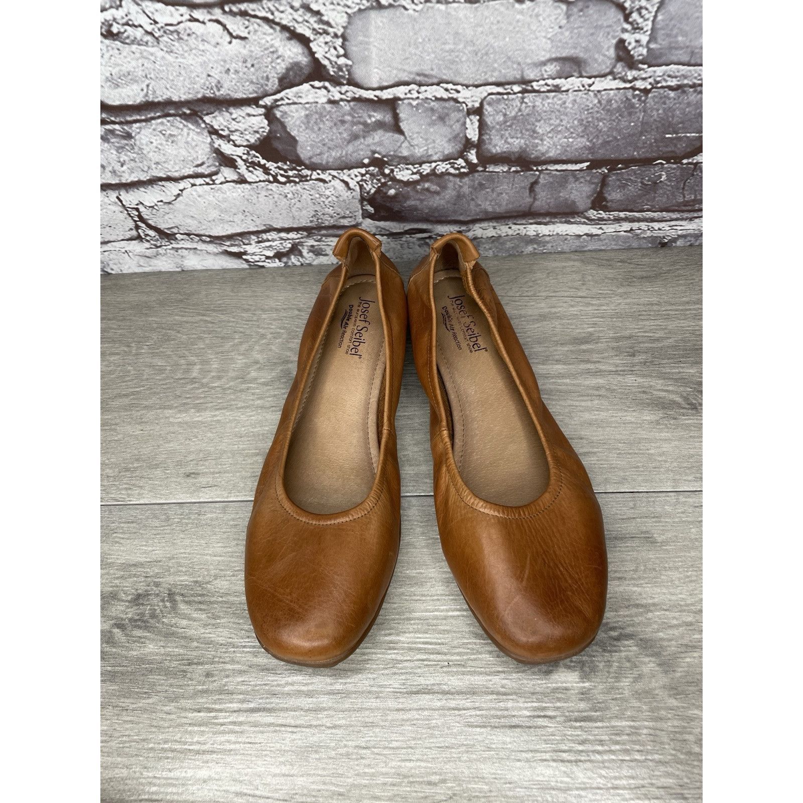 JOSEF SEIBAL Josef Seibel Fenja Brown Leather Ballerina Ballet Flats Wome Size US 9.5 / IT 39.5 - 4 Thumbnail