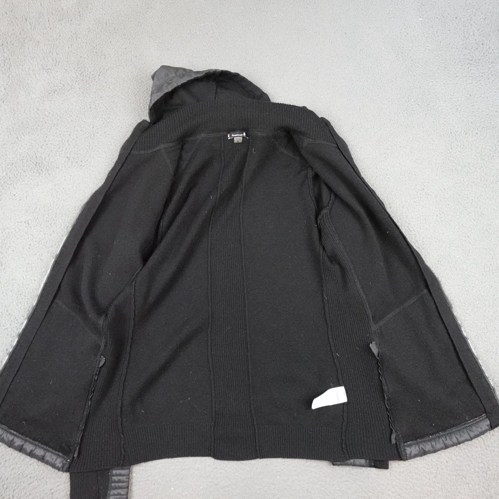 Smartwool Jacket Womens Large Black Hooded Wool Full Zip