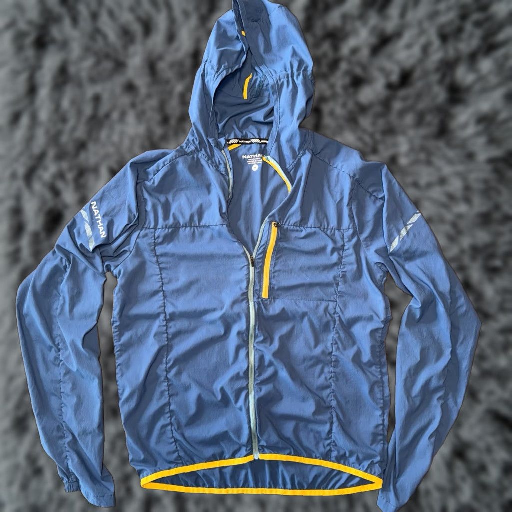 Vintage NATHAN Stealth Jacket Hooded Women Blue Yellow NS90060 Medium M Regular Size NS90060-50061-S Running & Jogging Activewear Jacket Size M / US 6-8 / IT 42-44 - 1 Thumbnail