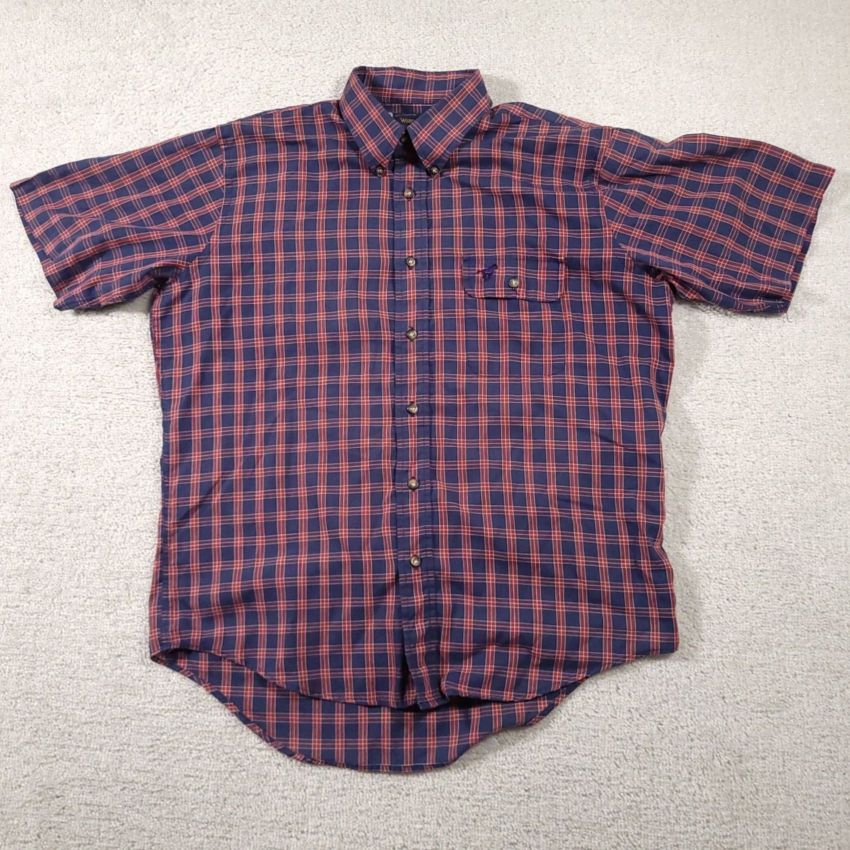 Wrangler Vintage Wrangler Short Sleeve Button Up Shirt Mens Large Single Needle Tailoring Size US L / EU 52-54 / 3 - 2 Thumbnail