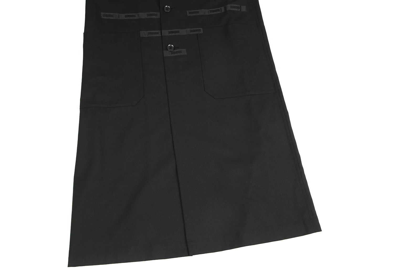 Yohji Yamamoto Wool Gabardine Patchwork Long Jacket in Black Size US L / EU 52-54 / 3 - 10 Thumbnail