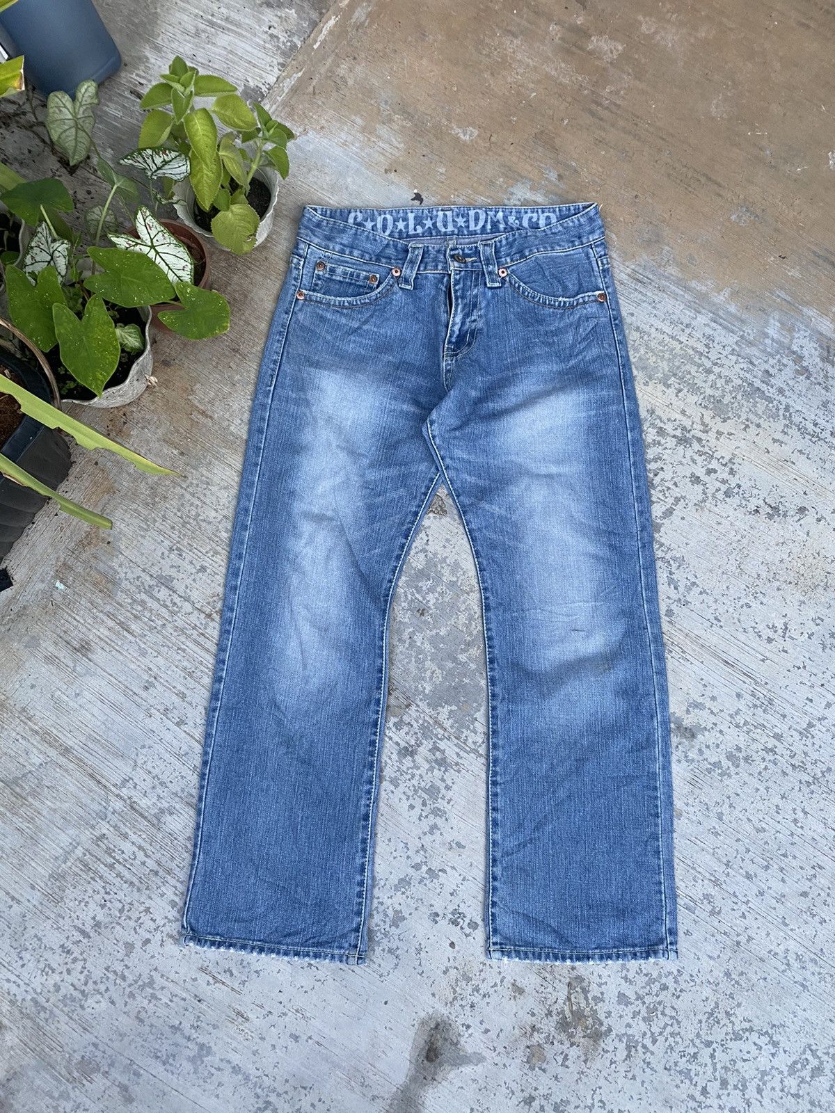 Japanese Brand Distressed Cocolulu Spellout Stone Wash Jeans Size 32" / US 10 / IT 46 - 2 Thumbnail