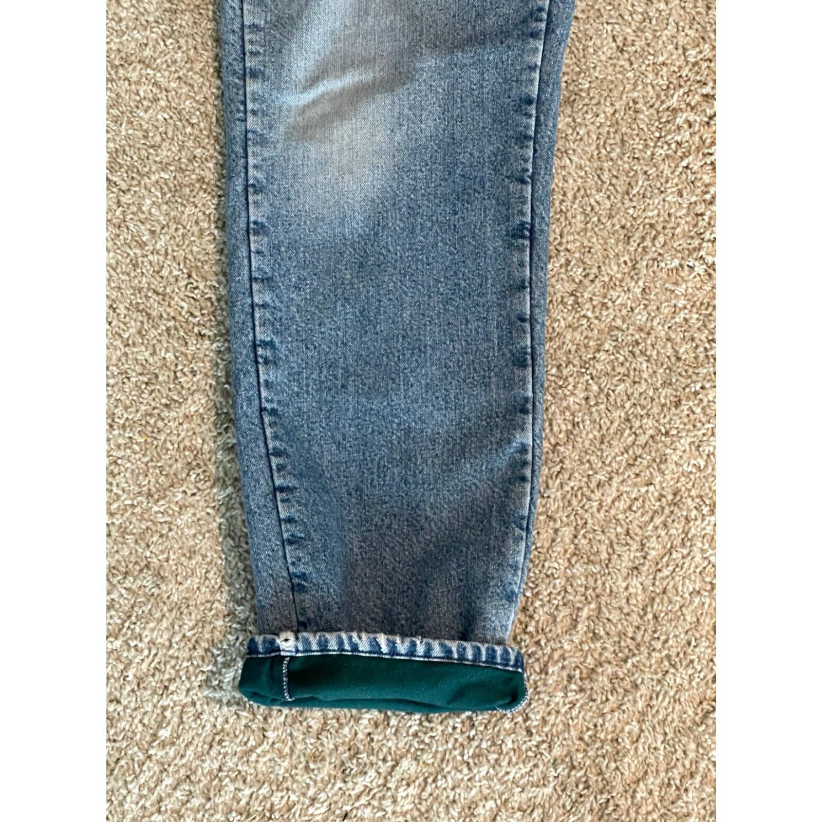 Vintage L.L. Bean Jeans Classic Fit Fleece Lined 38x35 Green Lined Mens Size US 38 / EU 54 - 3 Thumbnail