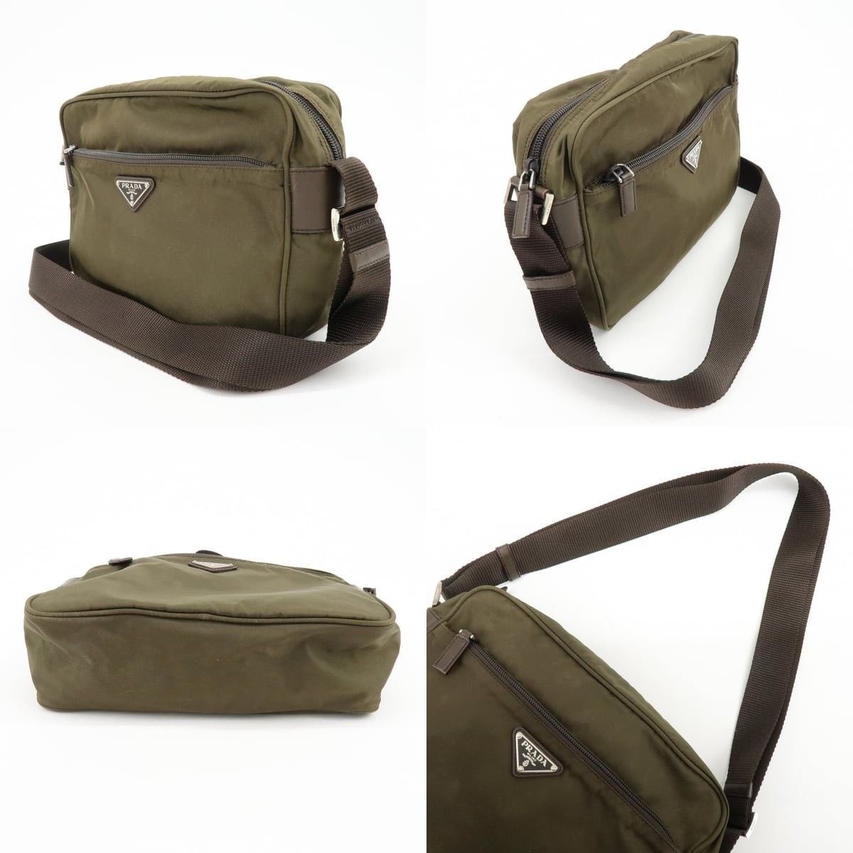 Prada Prada Triangle Logo Nylon Crossbody Bag Green Size ONE SIZE - 3 Thumbnail