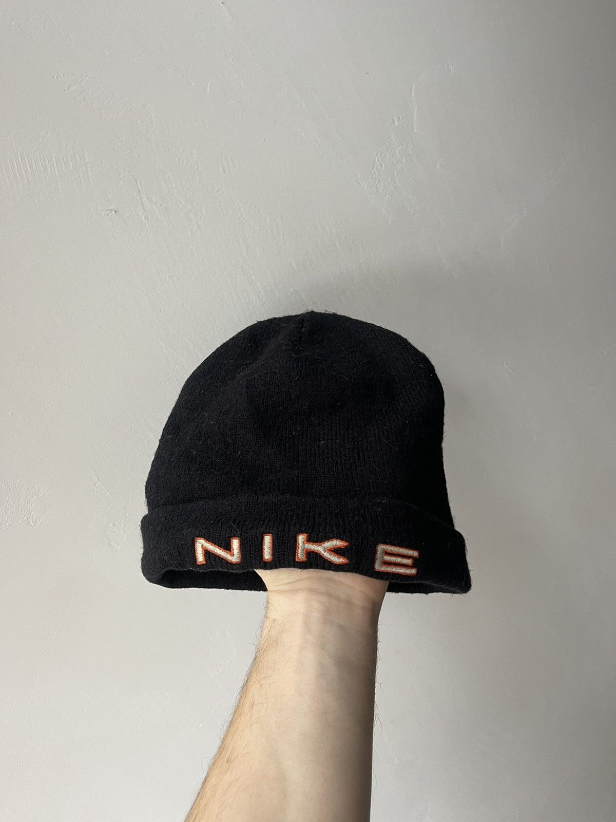 Nike × Vintage NIKE 2 SIDES LOGO VINTAGE WOOL WINTER HAT 90S MADE IN TAIWAN Size ONE SIZE - 1 Thumbnail