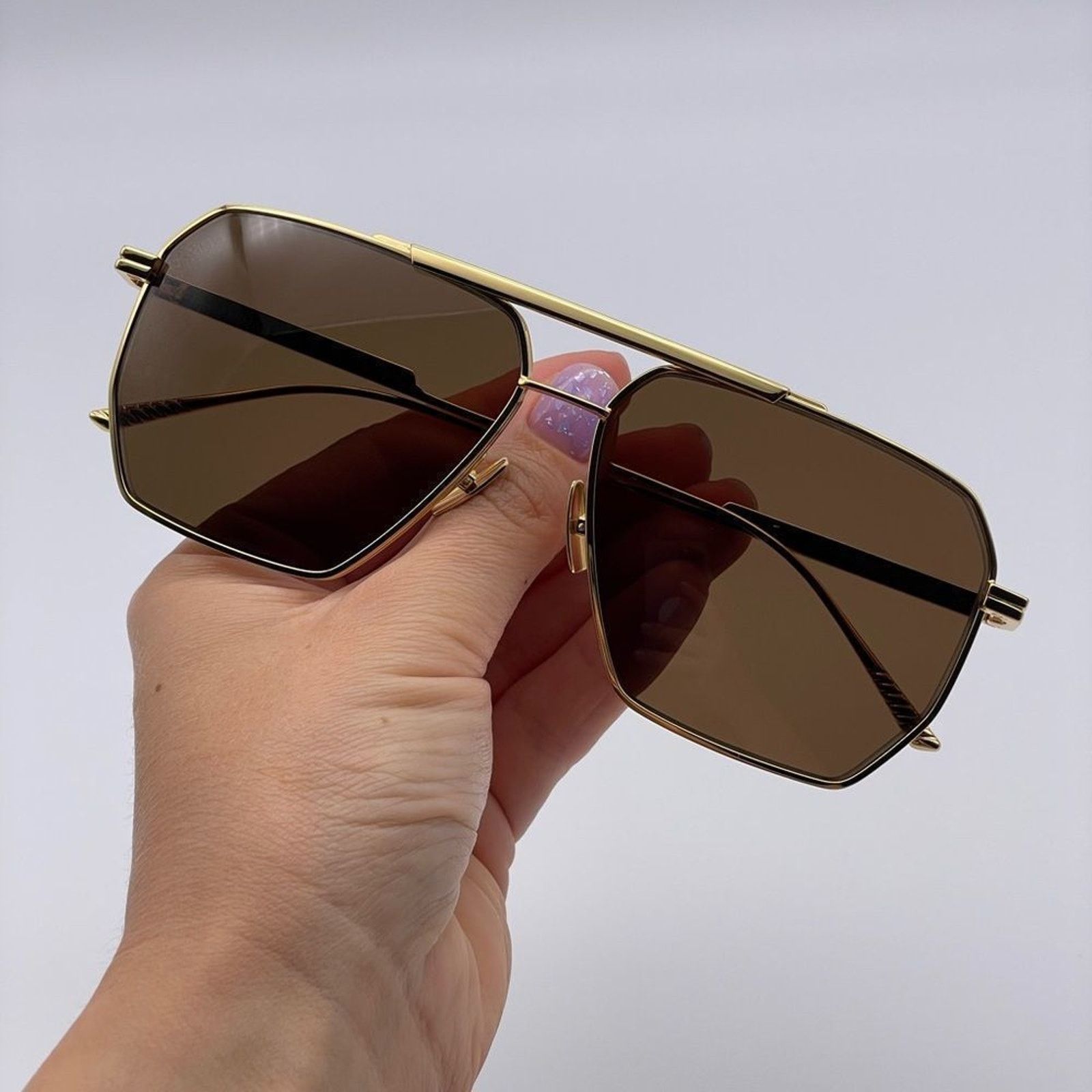 BRAND NEW BOTTEGA VENETA BV1012S 003 Gold/Brown Unisex