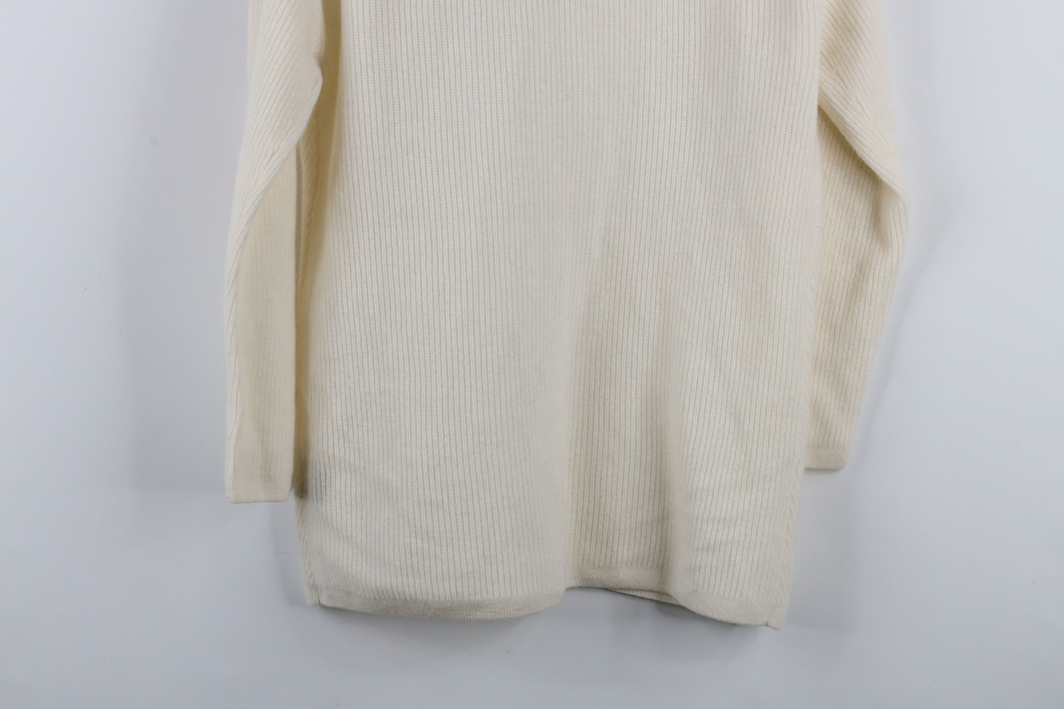 Magaschoni × Vintage New Magaschoni Cashmere Ribbed Knit V-Neck Sweater Cream Size S / US 4 / IT 40 - 10 Thumbnail