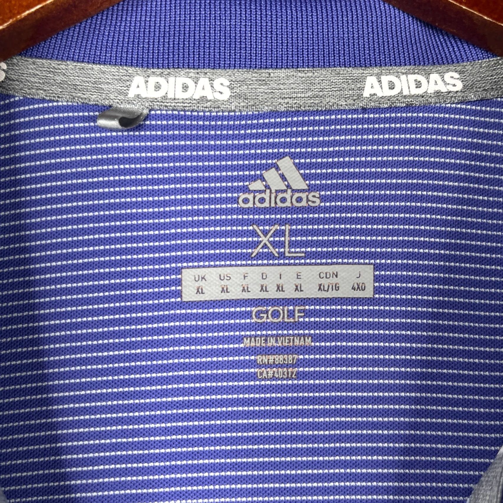 Adidas Adidas Golf Polo Shirt Mens XL Purple Striped Stretch Casual Polo Shirt Size US XL / EU 56 / 4 - 5 Thumbnail