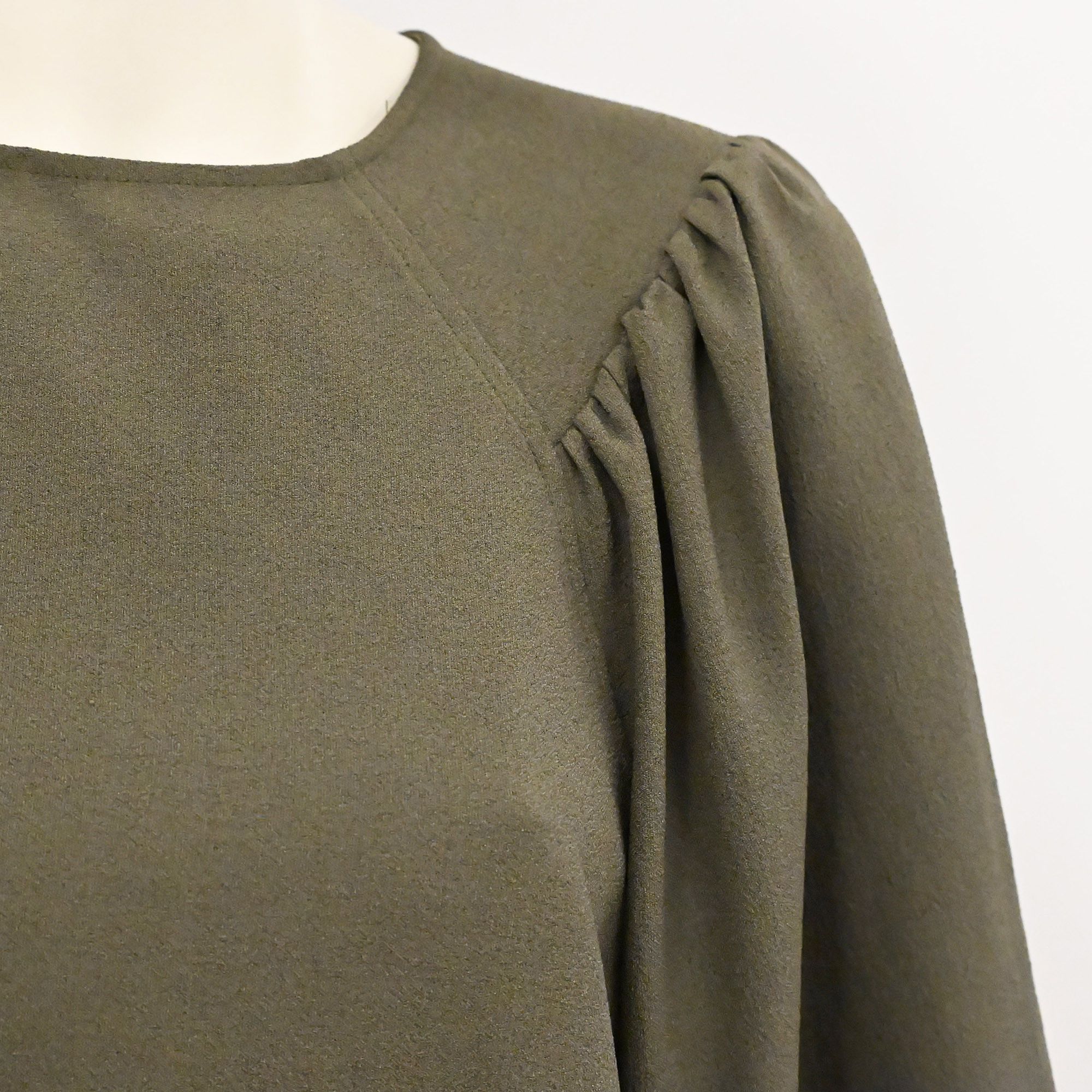 Ganni Ganni puff sleeve blouse in khaki green size S Size S / US 4 / IT 40 - 7 Thumbnail