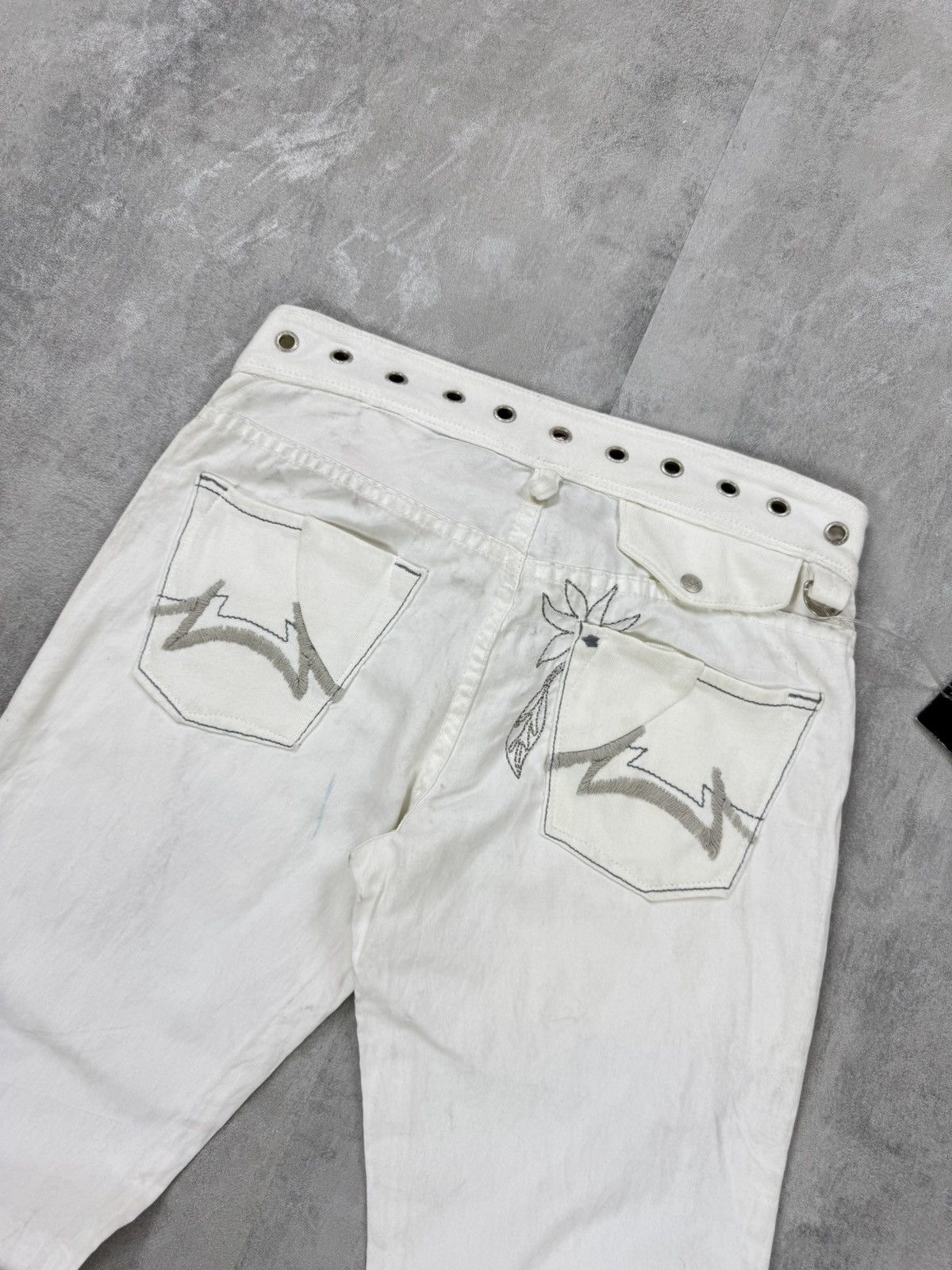 Parasuco PARASUCO Cotton Linen Denim Legend White Pants Avant Size 27" / US 4 / IT 40 - 3 Thumbnail