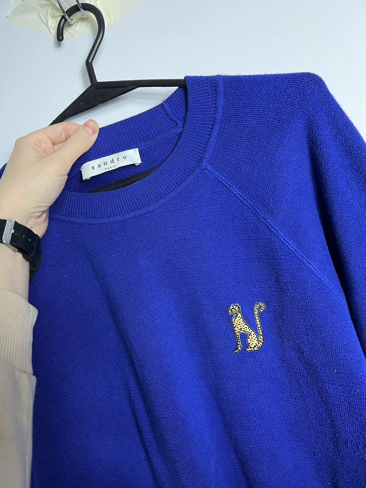 Sandro Sweater Sandro Paris High End Blue Size S / US 4 / IT 40 - 2 Thumbnail