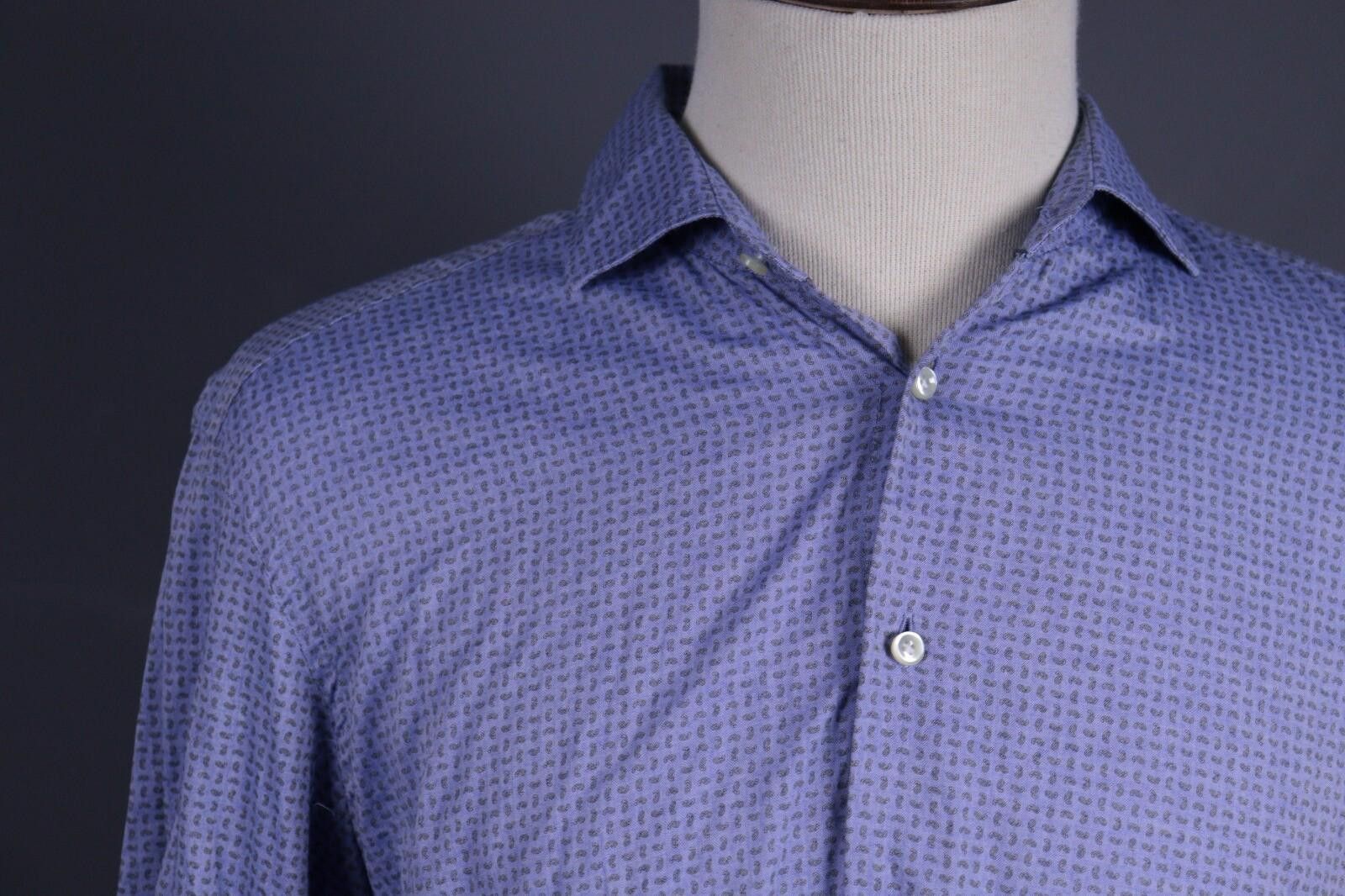 Hackett Hackett Mayfair Slim Fit Mini Paisley Shirt Size XXL Size US XXL / EU 58 / 5 - 4 Thumbnail