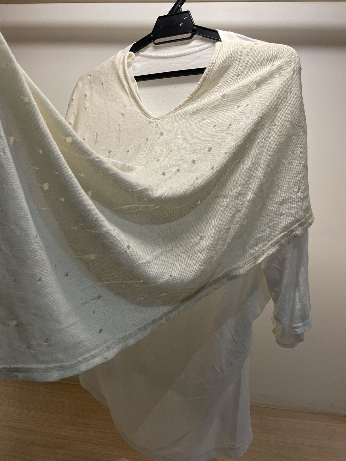 Y's Japanese Designer Yohji Yamamoto Tshirt Hole-Cut Size US L / EU 52-54 / 3 - 1 Thumbnail