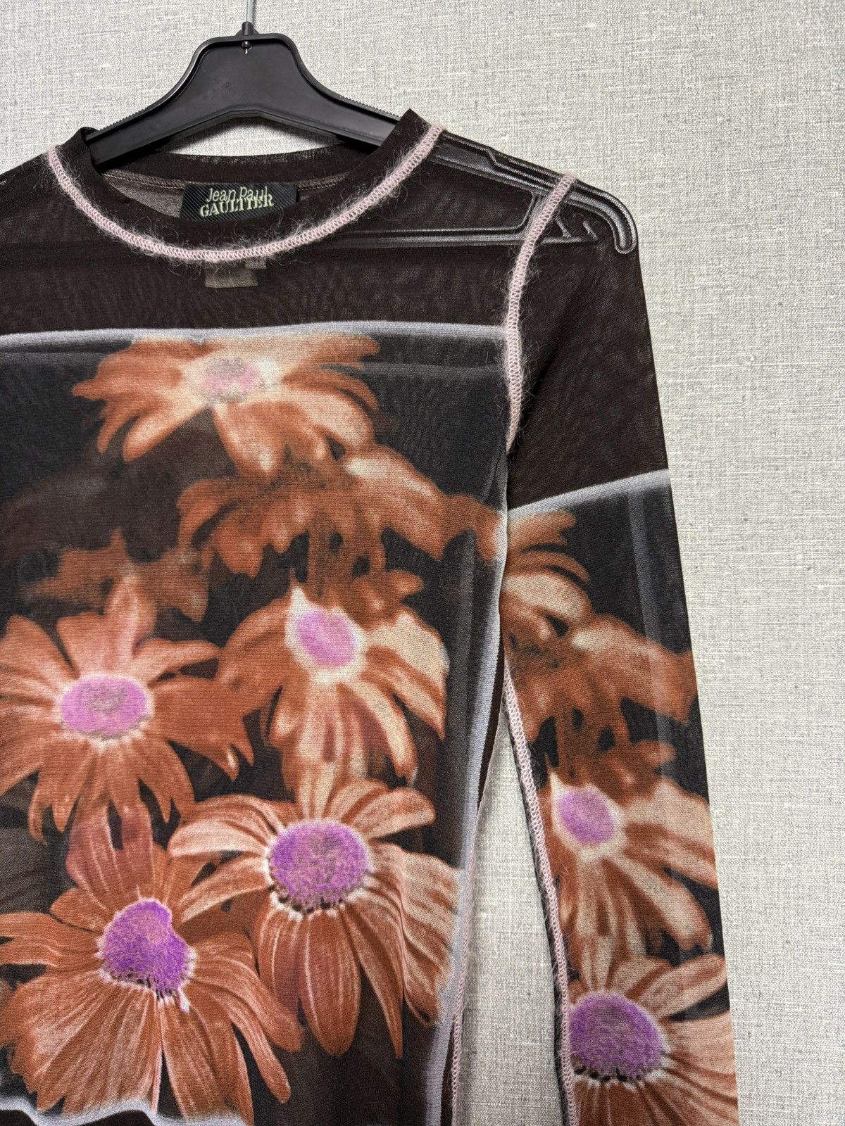 Jean Paul Gaultier Jean Paul Gaultier Sheer Mesh Floral Print Long Sleeve Top Size M / US 6-8 / IT 42-44 - 7 Thumbnail
