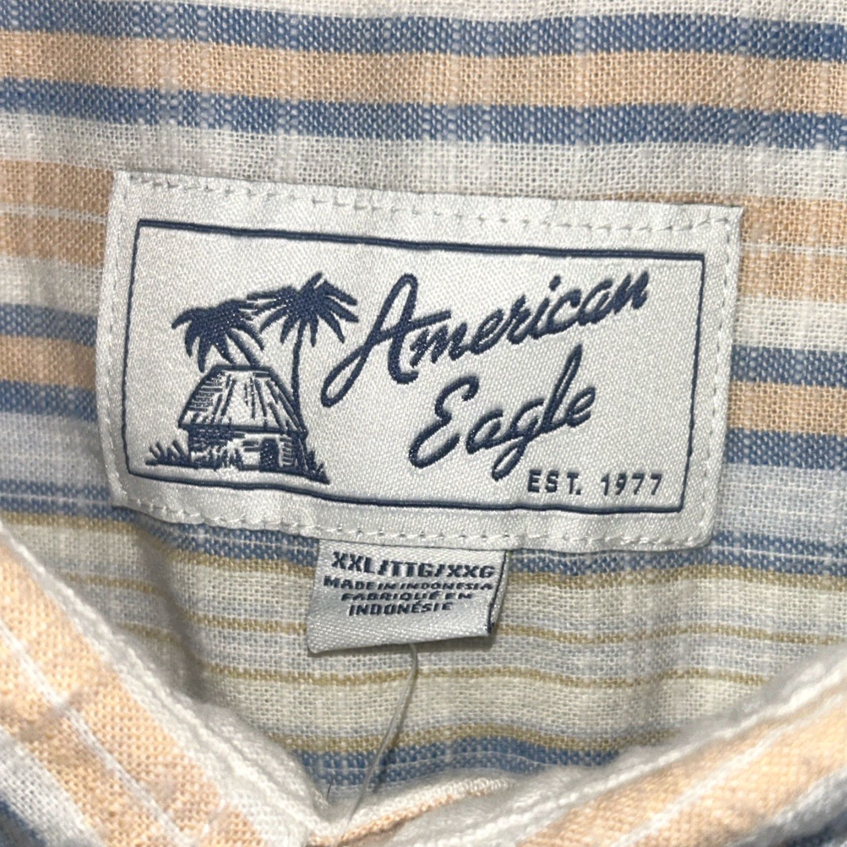 American Eagle Outfitters American Eagle Outfitters Button-Up Shirt Pocket Vertical Striped XXL Men Regular Size US XXL / EU 58 / 5 - 3 Thumbnail