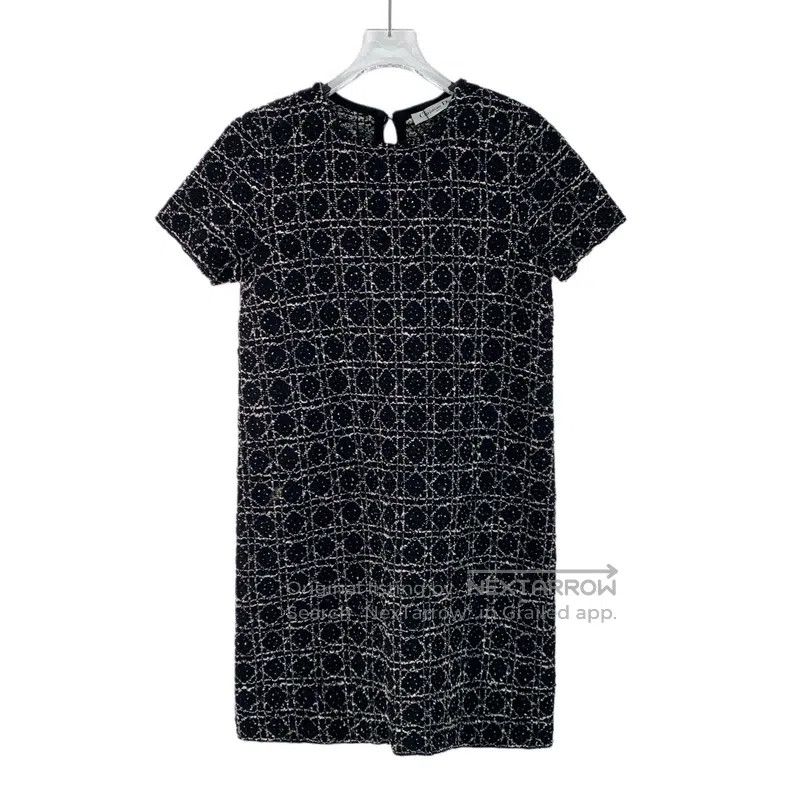 Dior Dior 24 black geometric pattern round-neck short-sleeved d Size XS / US 0-2 / IT 36-38 - 1 Thumbnail