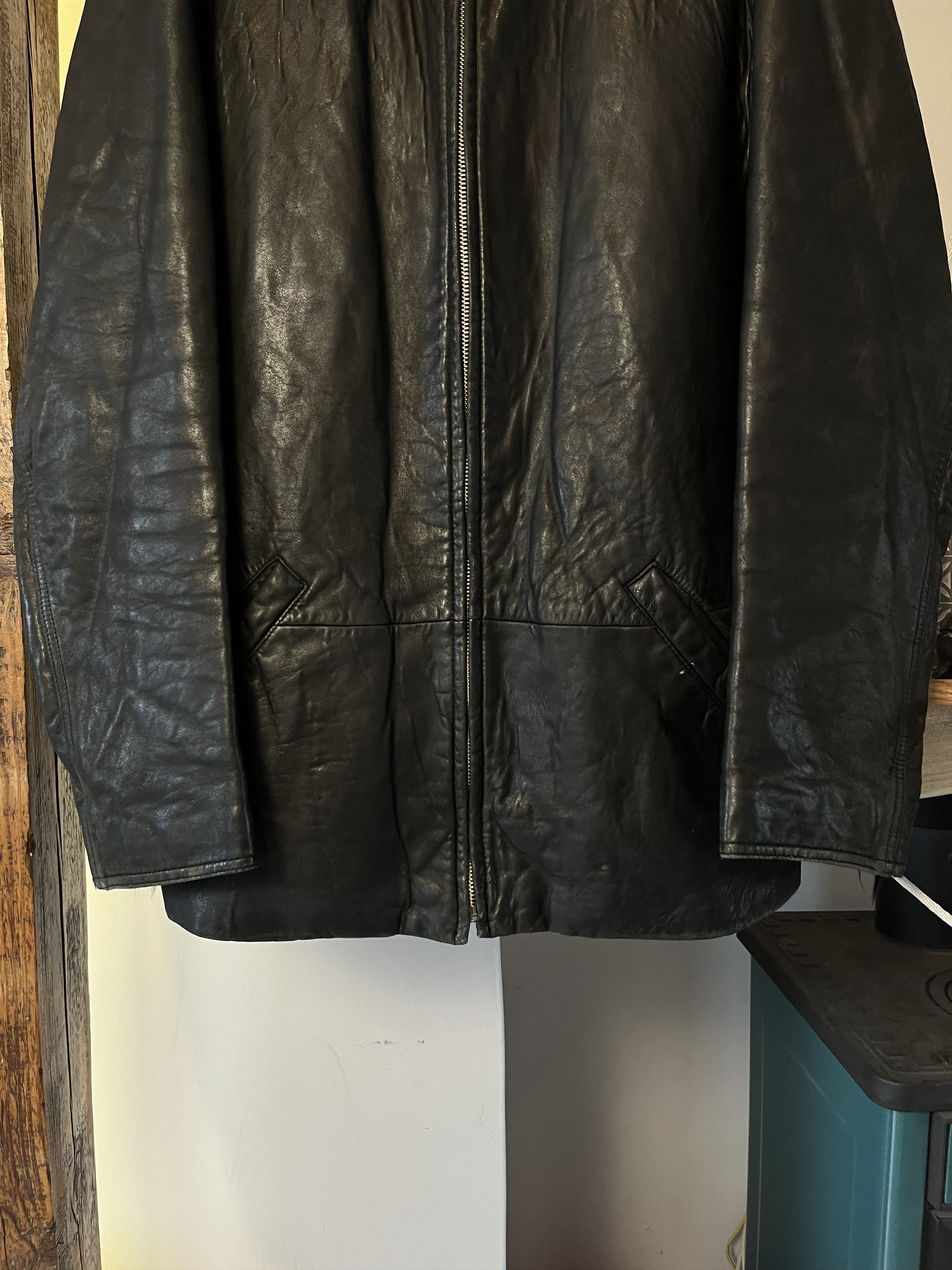 Designer × Hugo Boss × Vintage Vintage Hugo Boss Lamb Leather Jacket Size US XL / EU 56 / 4 - 4 Thumbnail