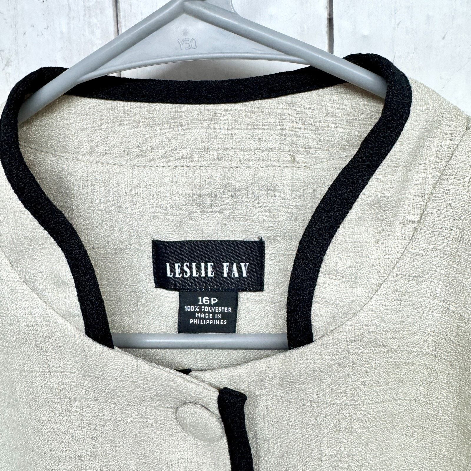 Vintage Vtg Leslie Fay Jacket Size 16P Short Sleeve Button Blouse Size XXL / US 16-18 / IT 52-54 - 2 Thumbnail