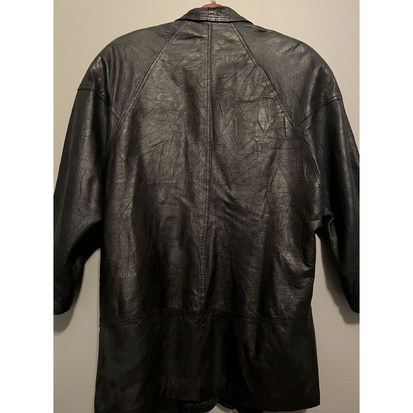 Vintage VINTAGE Men’s Trench Coat Wilsons Leather Black Long Button Double Breasted 90s Mens M Size US M / EU 48-50 / 2 - 8 Thumbnail