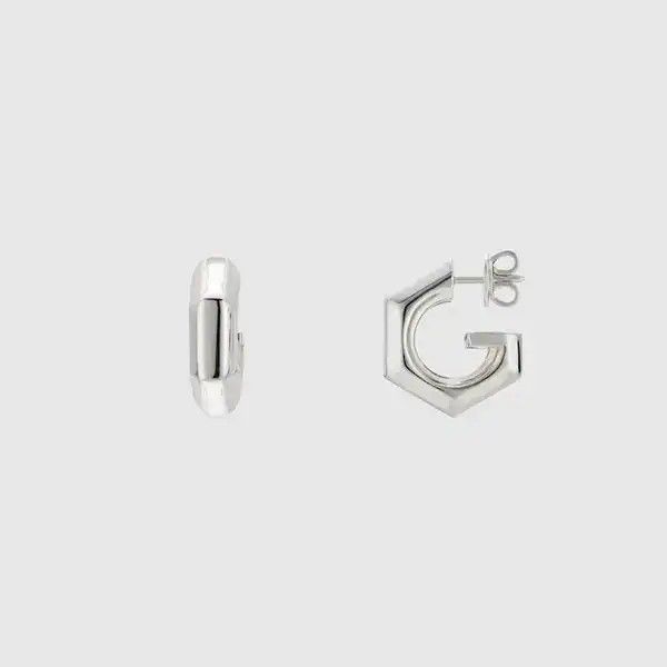 Gucci oc11z0126 Size: OS / Geometric Hoop Earrings In Silver Size ONE SIZE - 1 Thumbnail