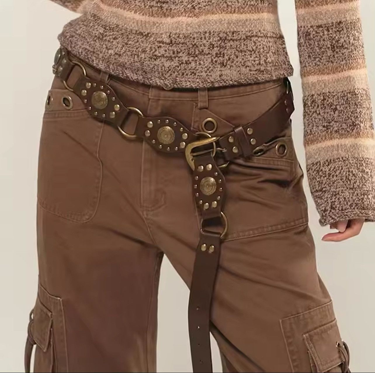 Japanese Brand × Vintage Western cowboy style metal buckle PU leather belt Size ONE SIZE - 1 Thumbnail