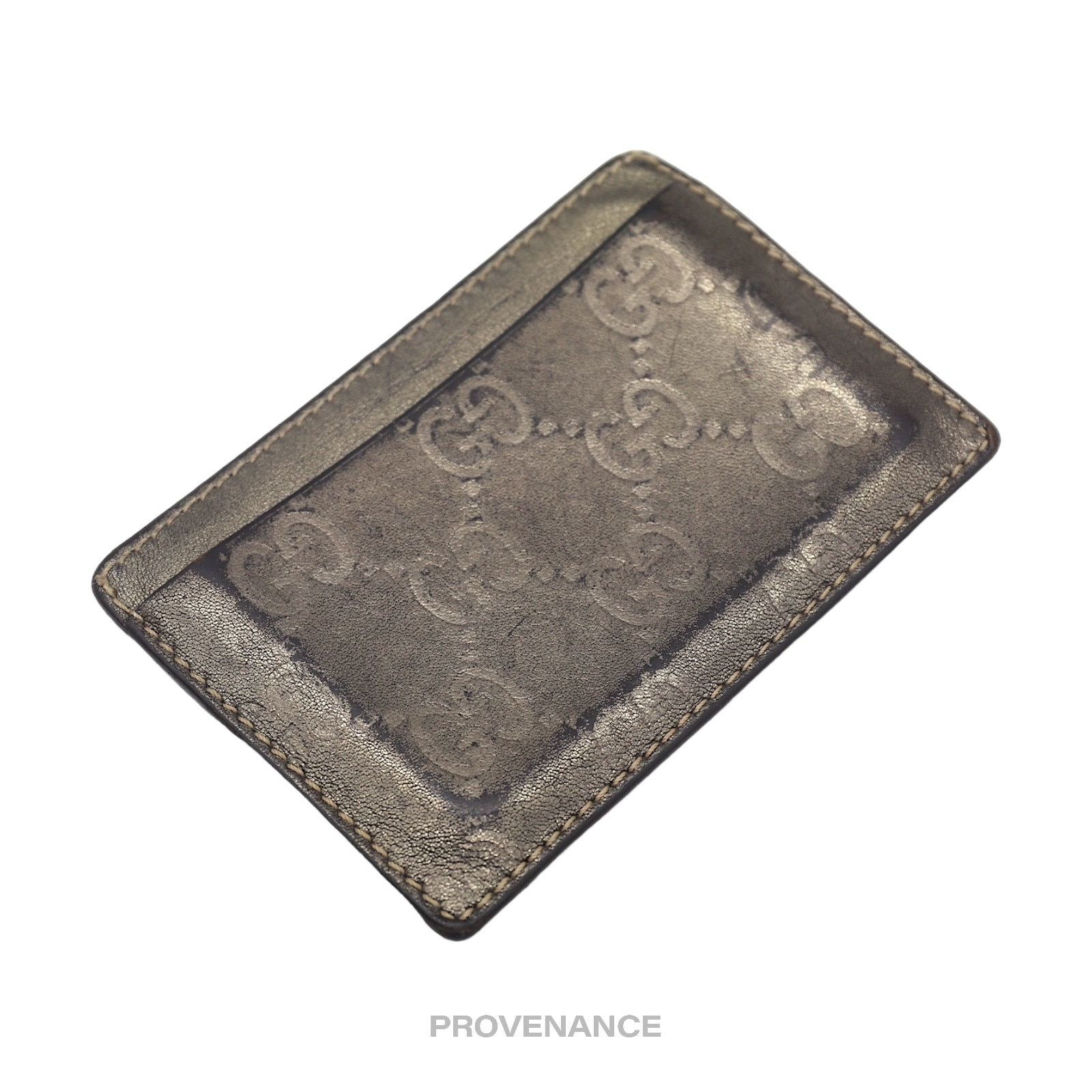 Gucci 🔴 Gucci Card Holder Wallet - Metallic Bronze Guccissima Size ONE SIZE - 6 Thumbnail
