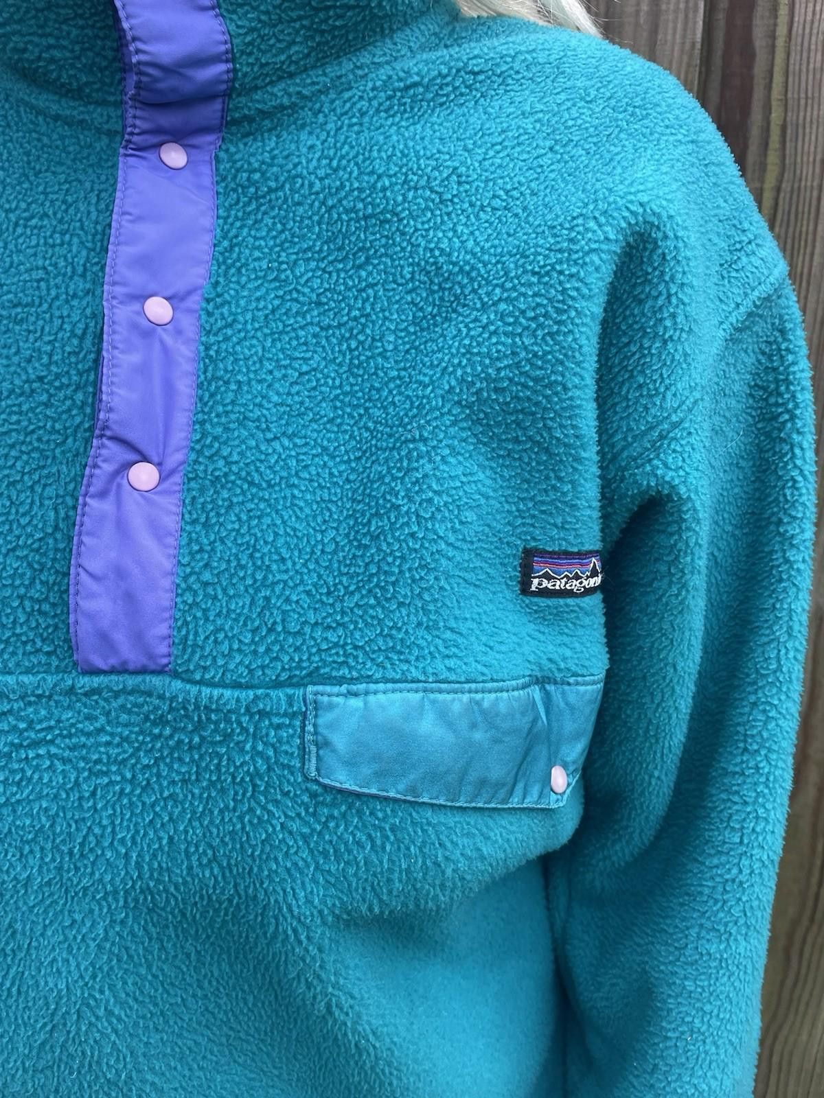Patagonia 90s Patagonia Synchilla Green Purple Fleece Snap Size US M / EU 48-50 / 2 - 3 Thumbnail
