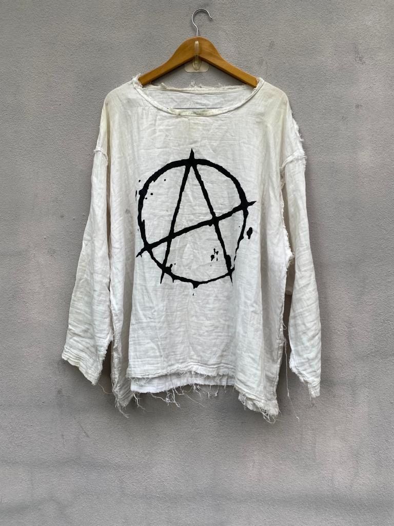 If Six Was Nine Rare anarchy logo japanese brand muslin jacket distressed Size US L / EU 52-54 / 3 - 3 Thumbnail