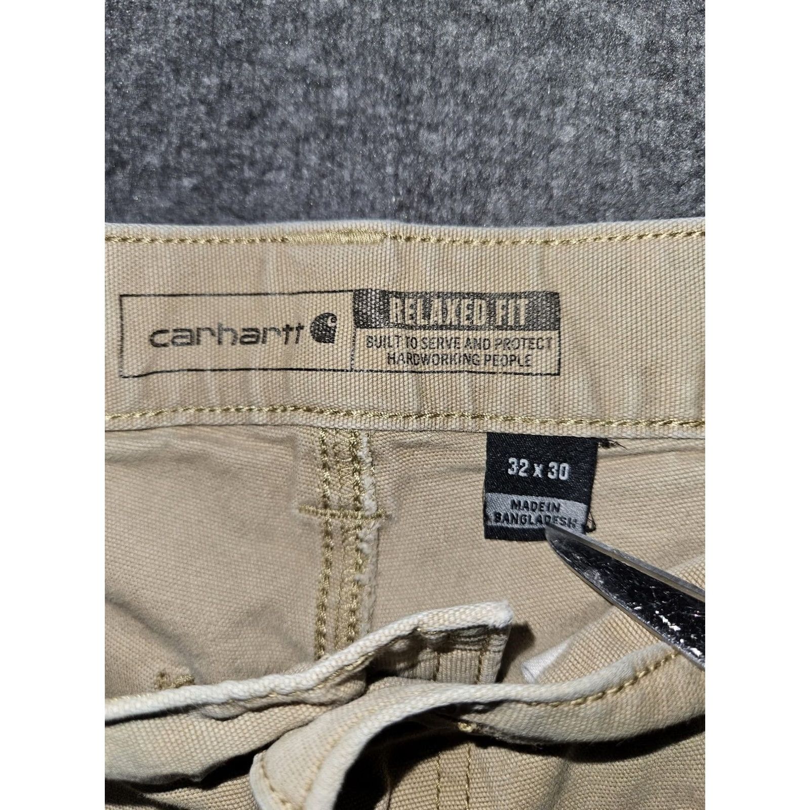 Carhartt Carhartt Pants Mens 32x30 Beige Rugged Flex Relaxed Fit Carpenter Workwear Size US 32 / EU 48 - 2 Thumbnail