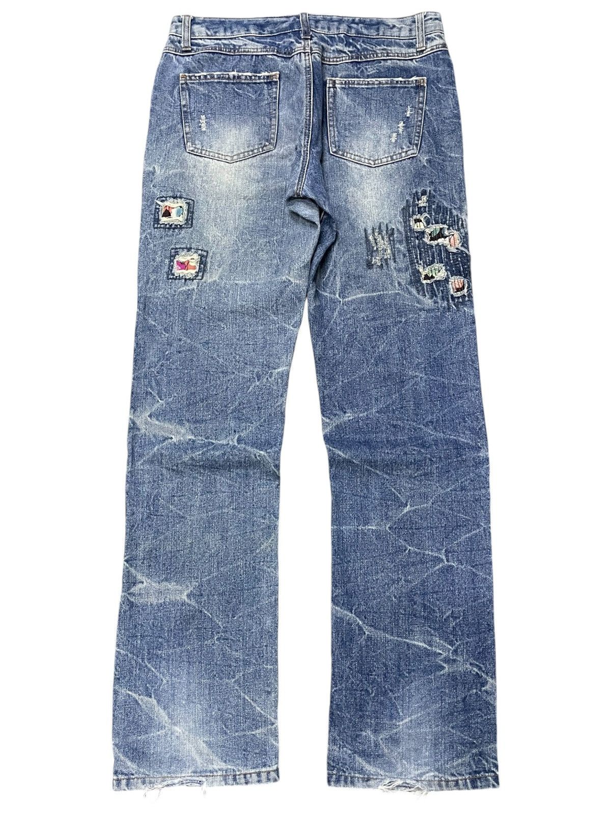 5351 POUR LES HOMMES × Hysteric Glamour Boro Heavy Stitched Japanese Brand Distressed Jeans Size US 30 / EU 46 - 2 Thumbnail