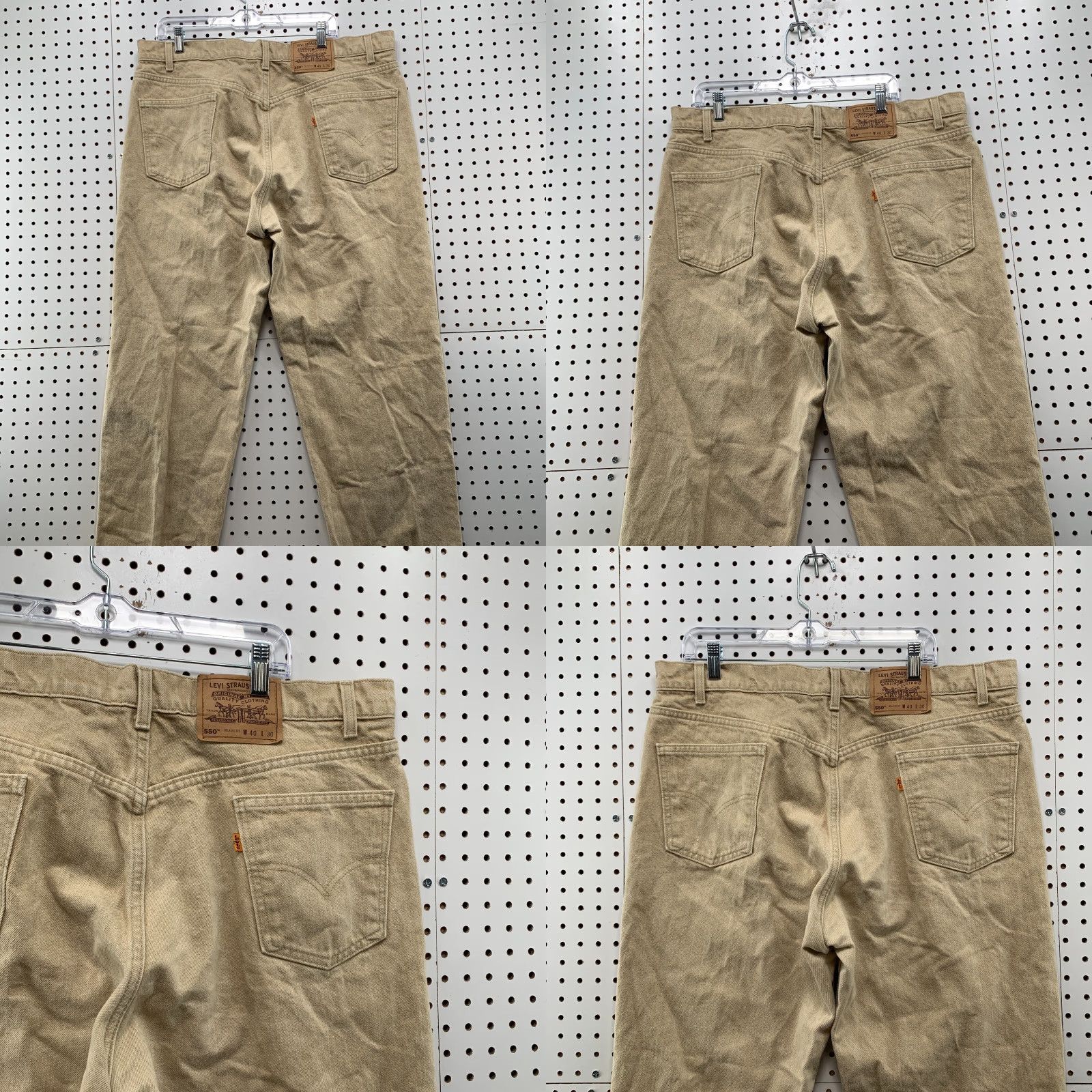 Levi's VINTAGE Levi's 550 Jeans Mens 38x29 Tan Denim Orange Tab Relaxed Fit 90s Size US 38 / EU 54 - 8 Thumbnail
