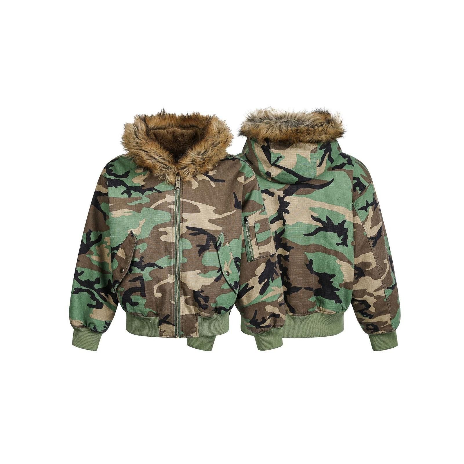 Japanese Brand Camouflage Fur Hooded Bomber Jacket, Military Style Size US M / EU 48-50 / 2 - 9 Thumbnail