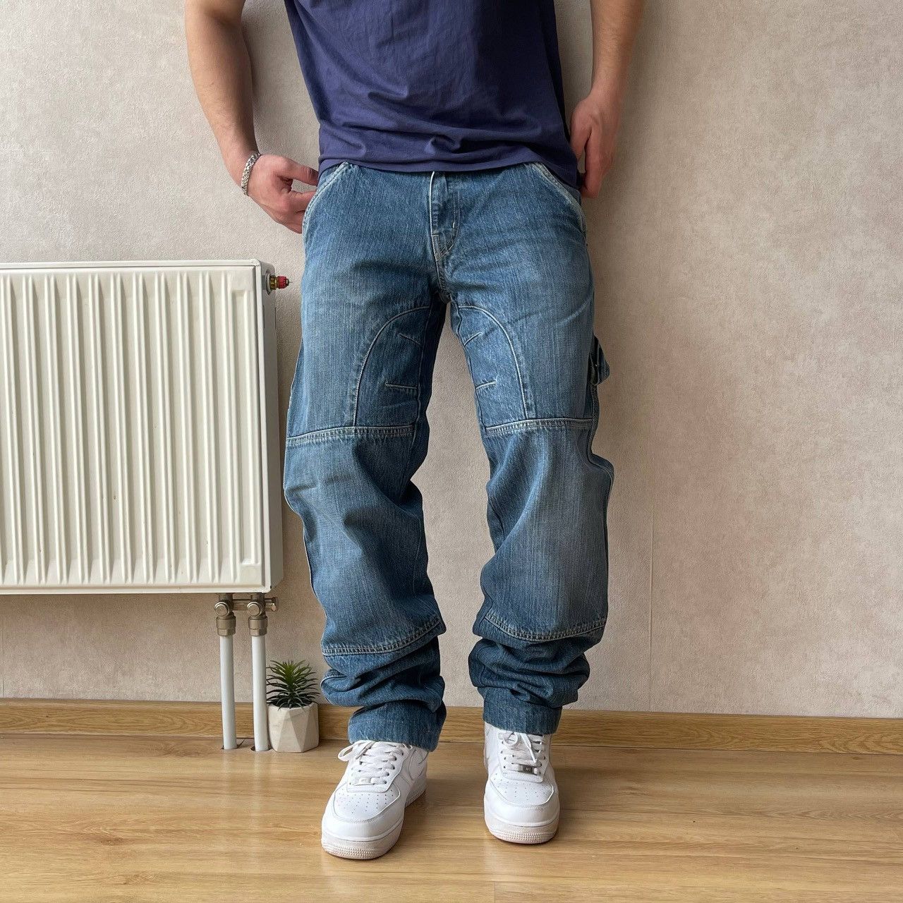 Other Vintage WPM Work Wear Double Knee Carpenter Jeans Y2K Size US 36 / EU 52 - 3 Thumbnail