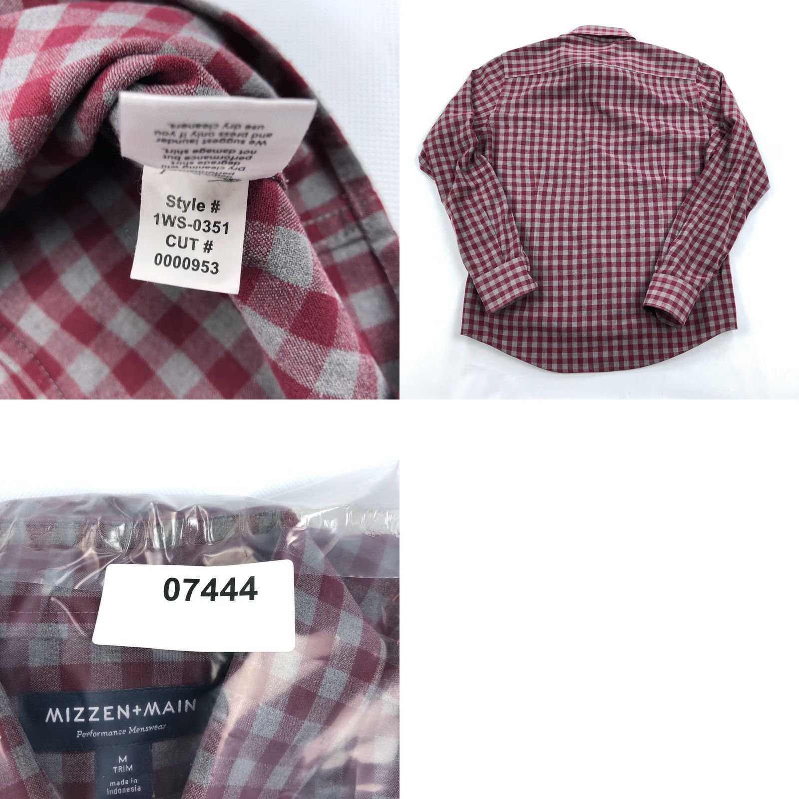 Mizzen+Main Mizzen + Main Button Shirt Mens M Trim Performance Flannel City Check Long Sleeve Red Autumn Spring Summer Size US M / EU 48-50 / 2 - 8 Thumbnail